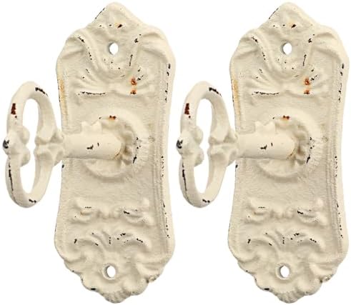 Pelopy 2 Pack Decorative Vintage Cast Iron Wall Hooks Victorian Key Wall Holder by Pelopy
