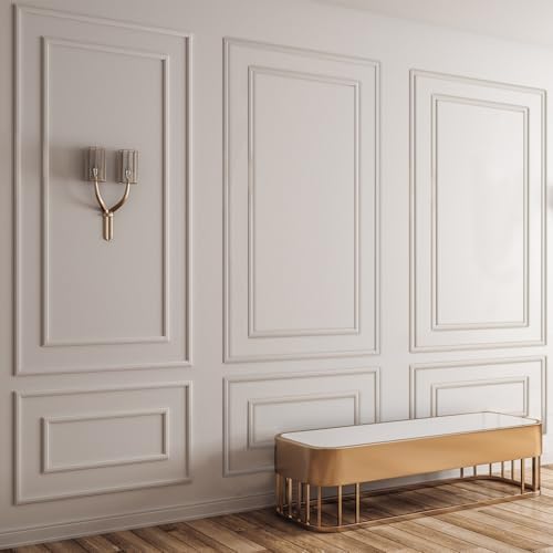 Pangda 3 Set Peel and Stick Wall Molding Kit Panel, 31x54 in - Image 4