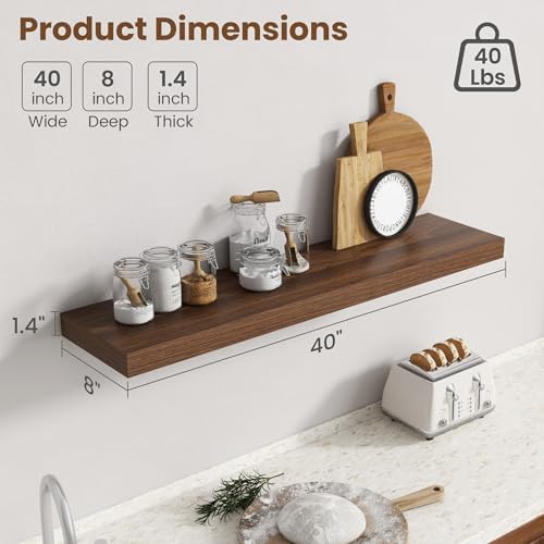 40 Inch Floating shelves for Wall, 8 Inch Deep, Invisible Brackets - Image 3