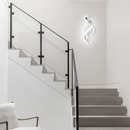 LED Wall Sconces Sets of 2, 12W LED Wall Lights, Modern Spiral Wall Sconces - Image 6