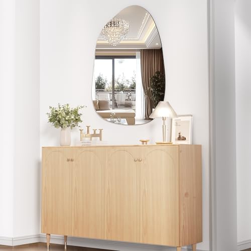 Hasipu 32"x24" Irregular Wall Mirror Frameless Asymmetrical Mirror - Image 4
