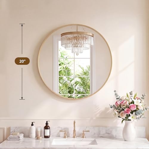 Bathroom Round Mirrors for Over Sink, 24 Inch Wall Circle Mirror - Image 2