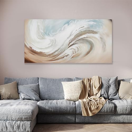 Abstract Wall Art Canvas Wall Paintings Modern Beige Wall Decor Aesthetic Room - Image 2