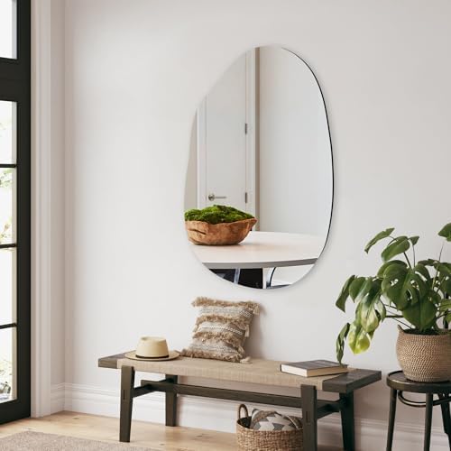 22x30 Inch Irregular Black Framed Wall Mirror - Image 6
