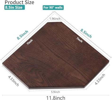 Corner Wall Shelves Set 2 Solid Oak Wood - Image 3