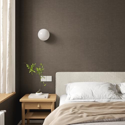 VaryStyle 15.7"x393" Vintage Brown Grasscloth Wallpaper Textured Grass Cloth - Image 5