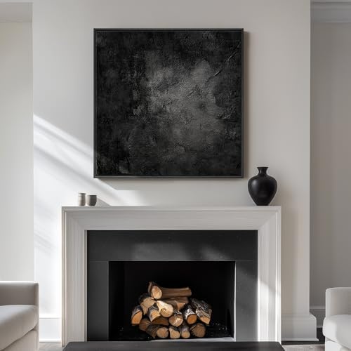 Framed Modern Black Abstract Square Wall Art Decor - Image 4
