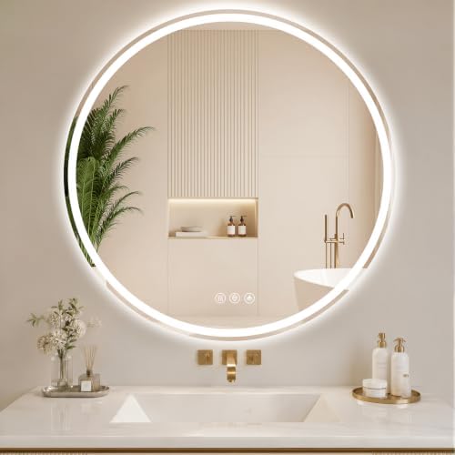 BEAUTYPEAK 36 Inch Round LED Bathroom Mirror by BEAUTYPEAK