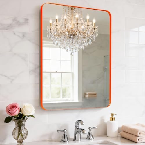 24"x 28" Orange Bathroom Mirror by YYXW