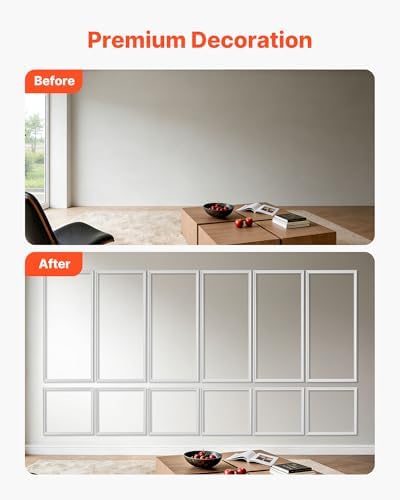 VEVOR Wall Molding 6 Pack, Wainscoting Panels Kit, Lightweight Paintable - Image 3