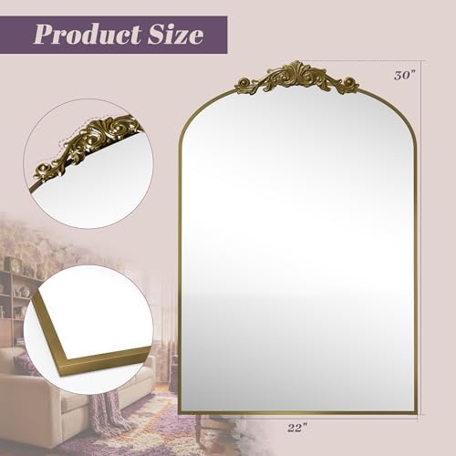 Arched Wall Mirror, Retro Decorative Wall Mirror - Image 6