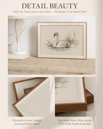 VIYYIEA Framed Elegant Swan Sketch Wall Art - Image 6