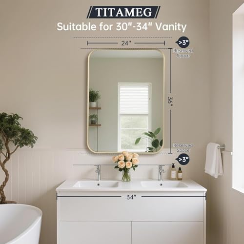 Matte Gold Bathroom Vanity Mirror - Image 7