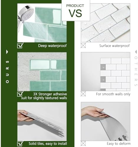 STICKGOO 10-Sheet Subway Tile Peel and Stick Backsplash, Self Adhesive Vinyl - Image 5