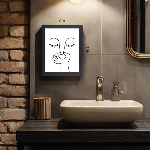Cyebmo Funny Bathroom Wall Art, Minimalist Black and White Bathroom Picture - Image 3