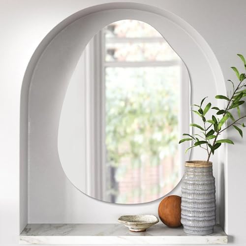 Irregular Frameless Bathroom Mirror, 22 x 30 Inch Asymmetrical Wall Mirror - Image 2
