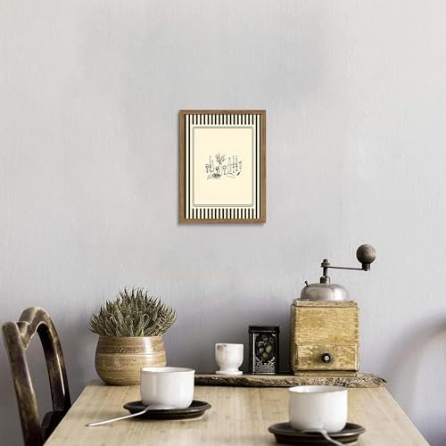 Framed Vintage Striped Kitchen Wall Art, Cozy Dining Table Supper Canvas Print - Image 6