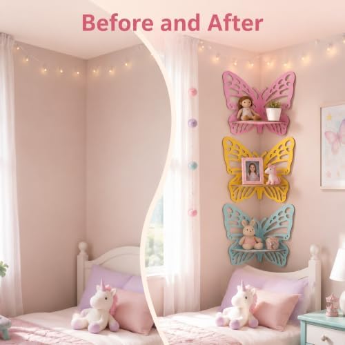 Butterfly Cute Floating Corner Shelf Wall Display Rack - Image 4