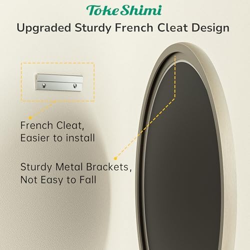 TokeShimi 30 Inch Brushed Nickel Mirror Round Tempered, Shatterproof Bathroom - Image 6