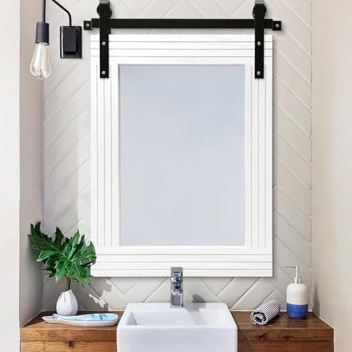 AAZZKANG Wood Framed Wall Mirror Large 30"x22" Rectangle Vanity Mirror Decor - Image 3