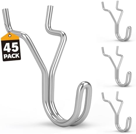ELEAD 45-Piece Pegboard Hooks J-Hook, Fits 1/8” & 3/16” Pegboards, Heavy Duty by ELEAD