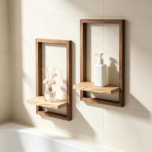 Vineland Rustic Wooden Wall Shelves - Image 4