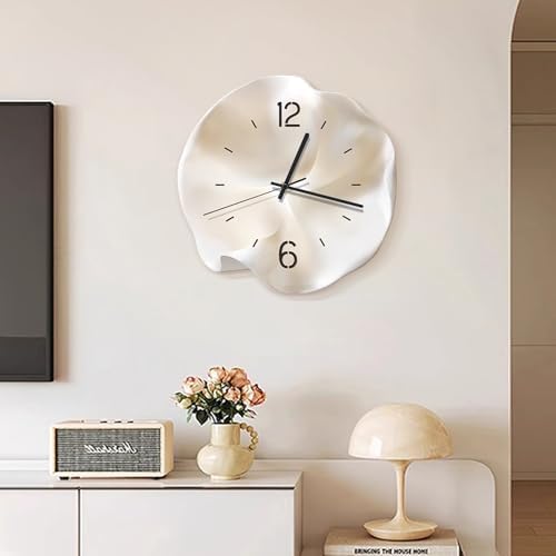 Ergocar Wall Clock, Art Deco Without Ticking Sounds Modern Crystal Porcelain - Image 2