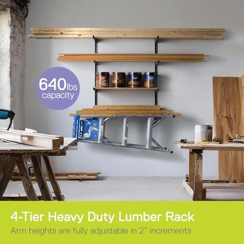 Delta Heavy Duty 4-Tier Lumber Storage Rack Cycle, Holds Up to 640 lbs - Image 2