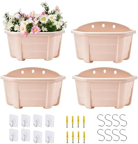 ORIMERC 9.8 inch 4 Pack Wall Hanging Planters Pots by OrimercGarden