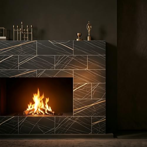 20-Piece Dark Emperador Marble Peel and Stick Backsplash Wall Tiles, Laundry - Image 3