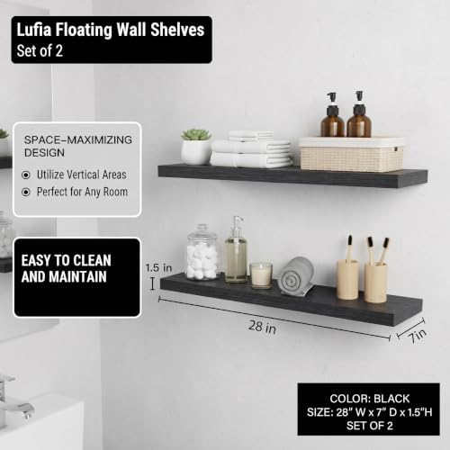 Lufia Floating Wall Shelves, MDF - Image 2