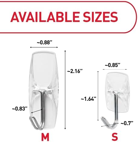 Command Small Clear Wire Hooks, 10 Hooks, 12 Strips - Image 2