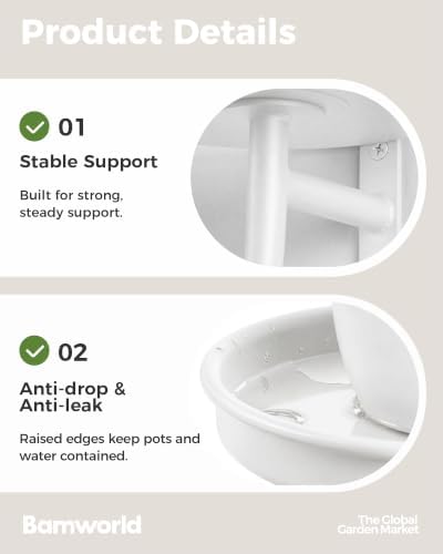 Bamworld Wall Planters for Indoor Plants Metal Wall Plant Holder White - Image 3