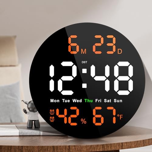 10" Electric Digital Wall Clock by Brauthon