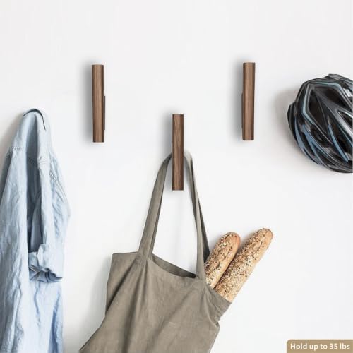 Wood Wall Hooks 4 Pack Coat Hooks Wall Mount, Towel Hooks - Image 6