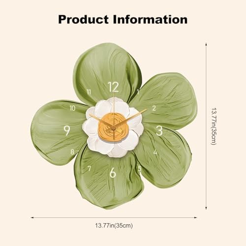 Ergocar Wall Clock, Art Deco Crystal Porcelain Flower Modern Wall Clock - Image 7