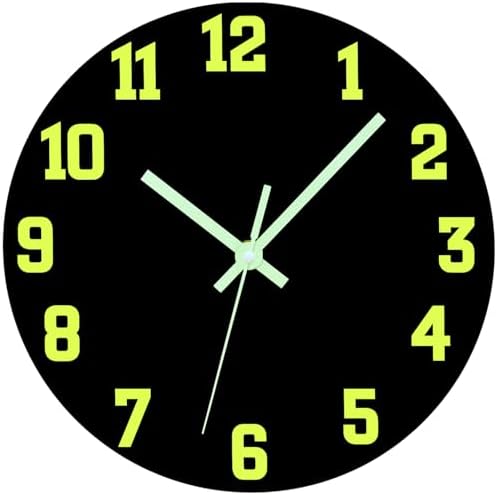 Glow in The Dark Wall Clock, 8 Inch Modern Silent Non Ticking Wall Clocks by wallclock