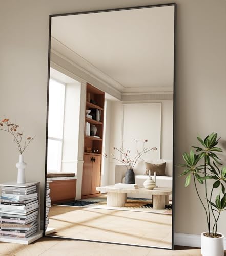 Koonmi 81"x41" Floor Mirror Full Length, Large Black Mirror by KOONMI