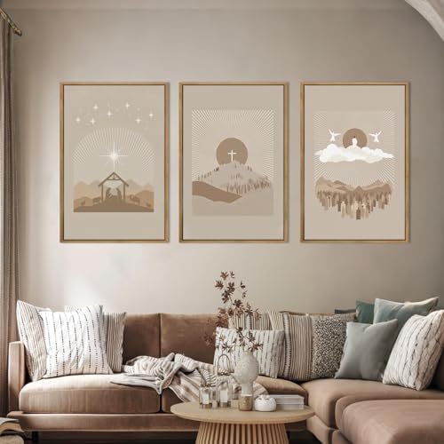 IARTTOP Jesus Christian God Framed Wall Art Large 16x24 Inch Nativity Religious - Image 3