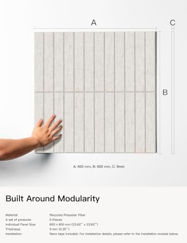 Decorative Acoustic Panels, Acoustic Wall Art, Sound Absorbing, 6 Pack - Image 4
