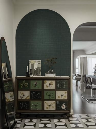 Dimoon 393” x 17.3” Green Contact Paper Grasscloth Peel and Stick Wallpaper - Image 5