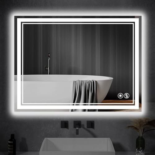 24" x 36" Bathroom Mirror with LED Lights, Dimmable 3 Colors by NESDCC