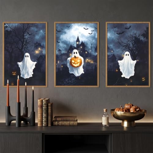 Aryroi Large Spooky Halloween Framed Canvas Wall Art Set- 24"x36"x3 - Image 2