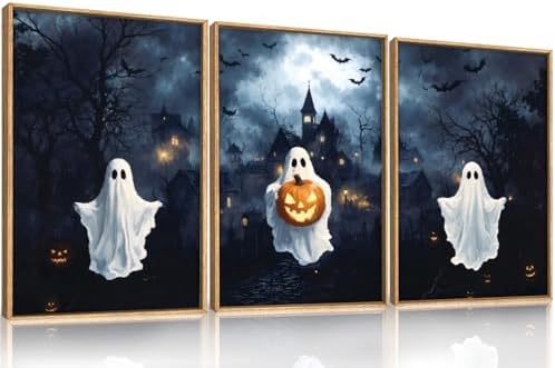 Aryroi Large Spooky Halloween Framed Canvas Wall Art Set- 24"x36"x3 - Image 5