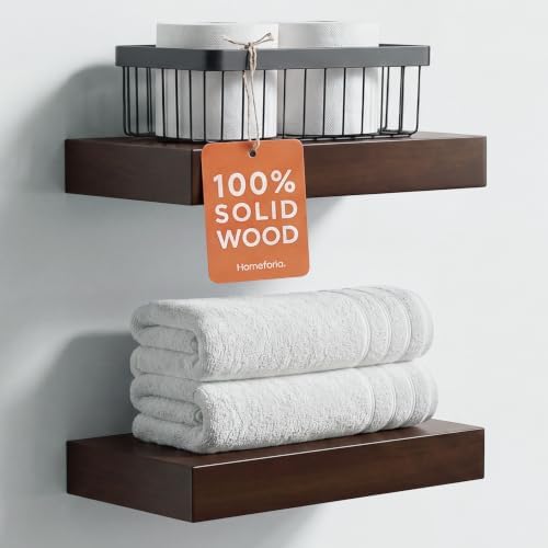 Homeforia 12 Inch Floating Shelves, High-End Solid Pine Wood by Homeforia