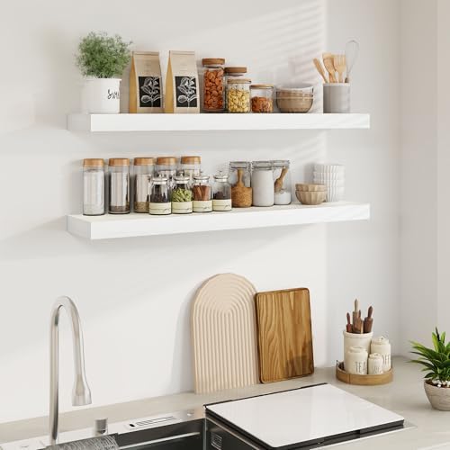 Fun Memories Floating Shelves for Wall, 40Inch Floating Shelves Set of 2 - Image 4