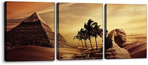 Pacimo Ancient Egypt Secrets Painting on Canvas Pyramid Sphinx Modern Wall Art by Pacimo