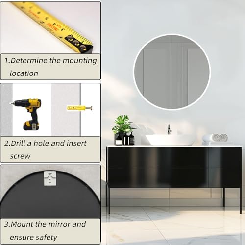 Round Bathroom Mirror, Circle Mirror, 1 Pack - Image 4