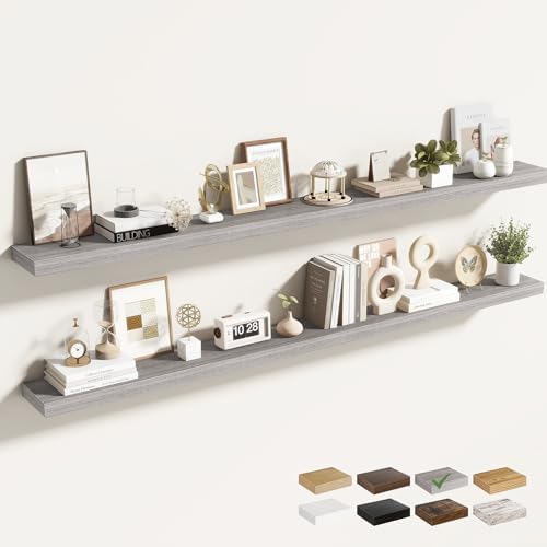 Acovy 72 Inch Floating Shelves for Wall 2 Pack, Wall Mounted Floating Shelf by Acovy
