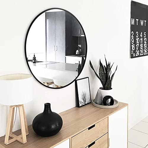 Black Round Mirror 20 Inch, Wall Circle Mirror - Image 4